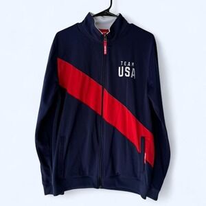 Team USA Pyeongchang Olympic Track Jacket Full Zip Navy Red Men's Medium